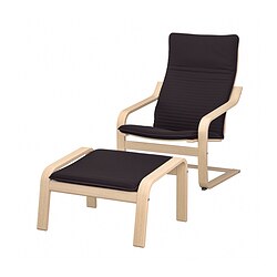 POÄNG, sillón y reposapiés, Knisa negro
