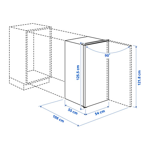 HÅLLNÄS, fridge with freezer compartment 8 of 8 open dialog
