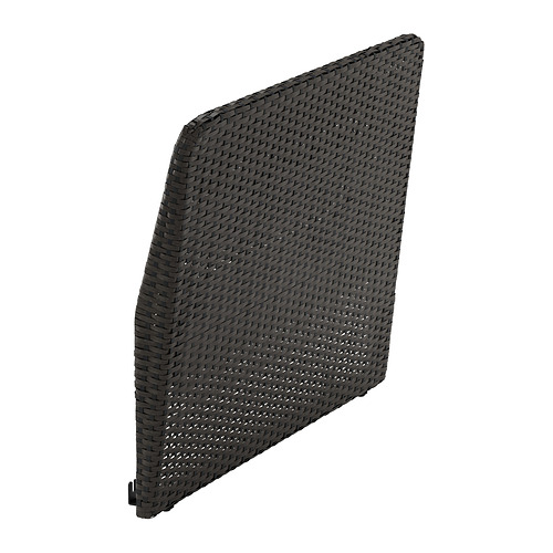 Silla de exterior VITTSKÄR negra - rectangular, ratán de plástico, duradera