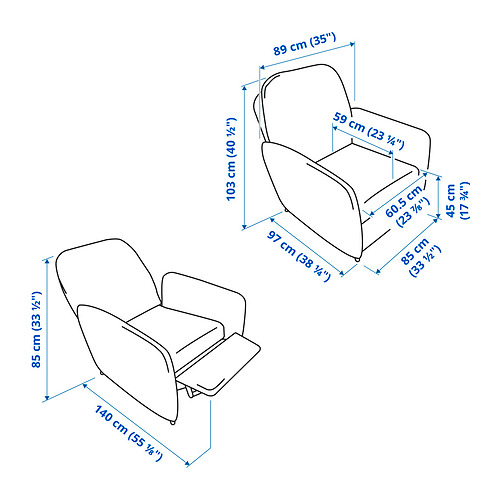 EKOLSUND, sillón relax reclinable 7 de 8 open dialog