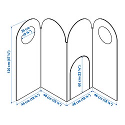 Ilustración de medidas - GREJSIMOJS biombo
