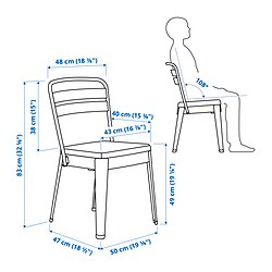 Ilustración de medidas - RAMSNÄS silla