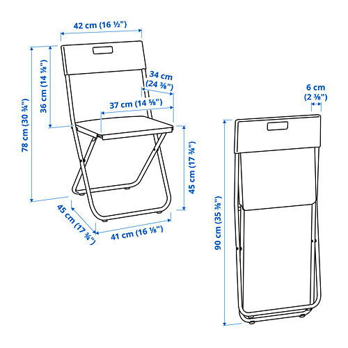 GUNDE / GUNDE, table and 2 folding chairs 4 of 4 open dialog