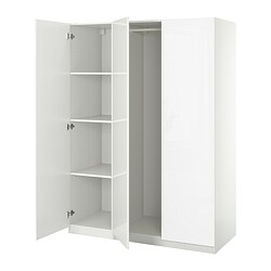 PAX/GULLABERG, wardrobe combination, FARDAL high gloss white