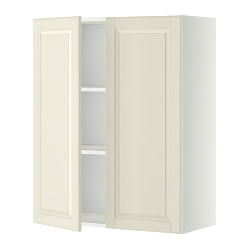 Mueble de cocina METOD blanco roto, 2 puertas, bordes biselados, estante ajustable.