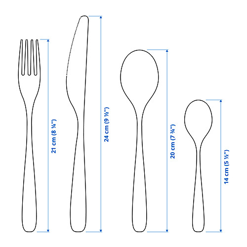 TILLAGD, 24-piece flatware set 6 of 6 open dialog
