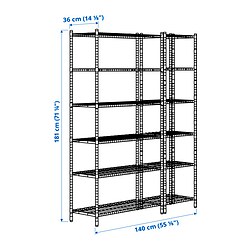 Ilustración de medidas - OMAR estantería 