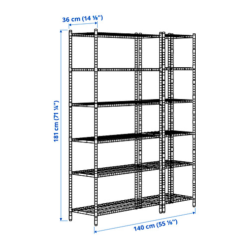 OMAR, 2 section shelving unit 5 of 5 open dialog