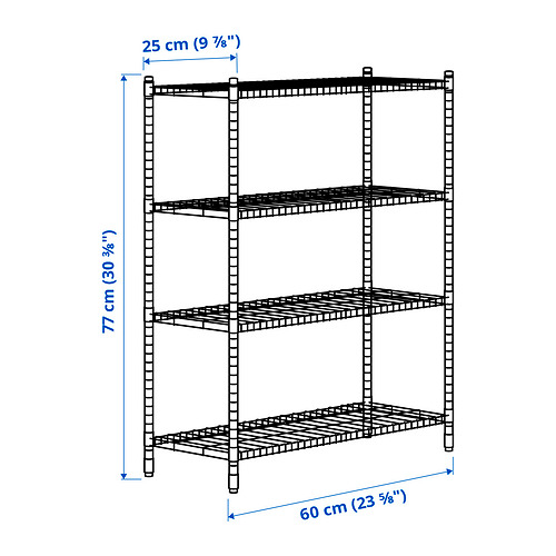 OMAR, 2 section shelving unit 6 of 6 open dialog