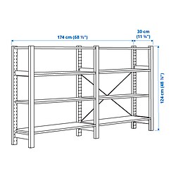 Measurement Illustration - IVAR shelving unit