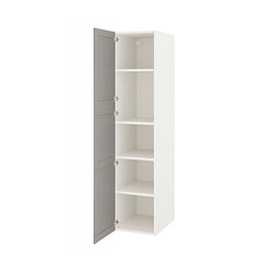 ENHET, high cabinet with 2 doors, White / gray frame