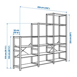 Measurement Illustration - IVAR shelving unit