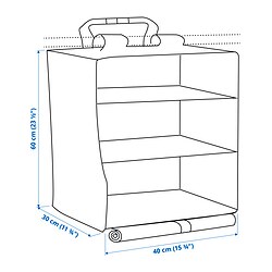 Ilustración de medidas - KOMPISHÄNG almac colg 3 comp