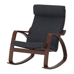 POÄNG, rocking chair, Hillared anthracite