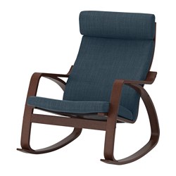 POÄNG, rocking chair, Hillared dark blue