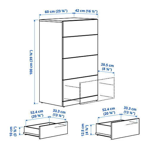 LASTARE, 4-drawer dresser. 7 of 7 open dialog