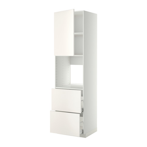 Un mueble de cocina METOD blanco con un diseño elegante y moderno, con un mueble con estante ajustable y cajones de funcionamiento suave.