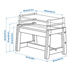 Measurement Illustration - FLISAT child's bench