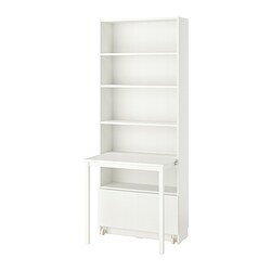 BILLY, librería con escritorio, Blanco
