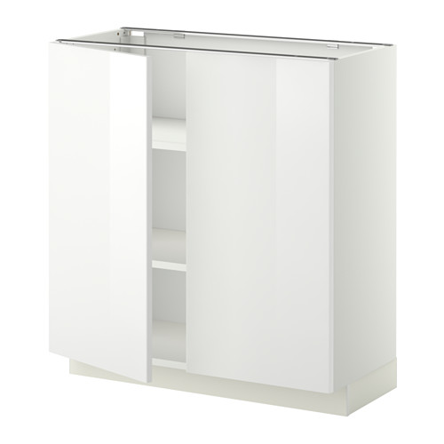 Mueble de cocina METOD blanco de alto brillo de ikea con estantes ajustables.