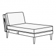 SMEDSTORP chaise section frame 