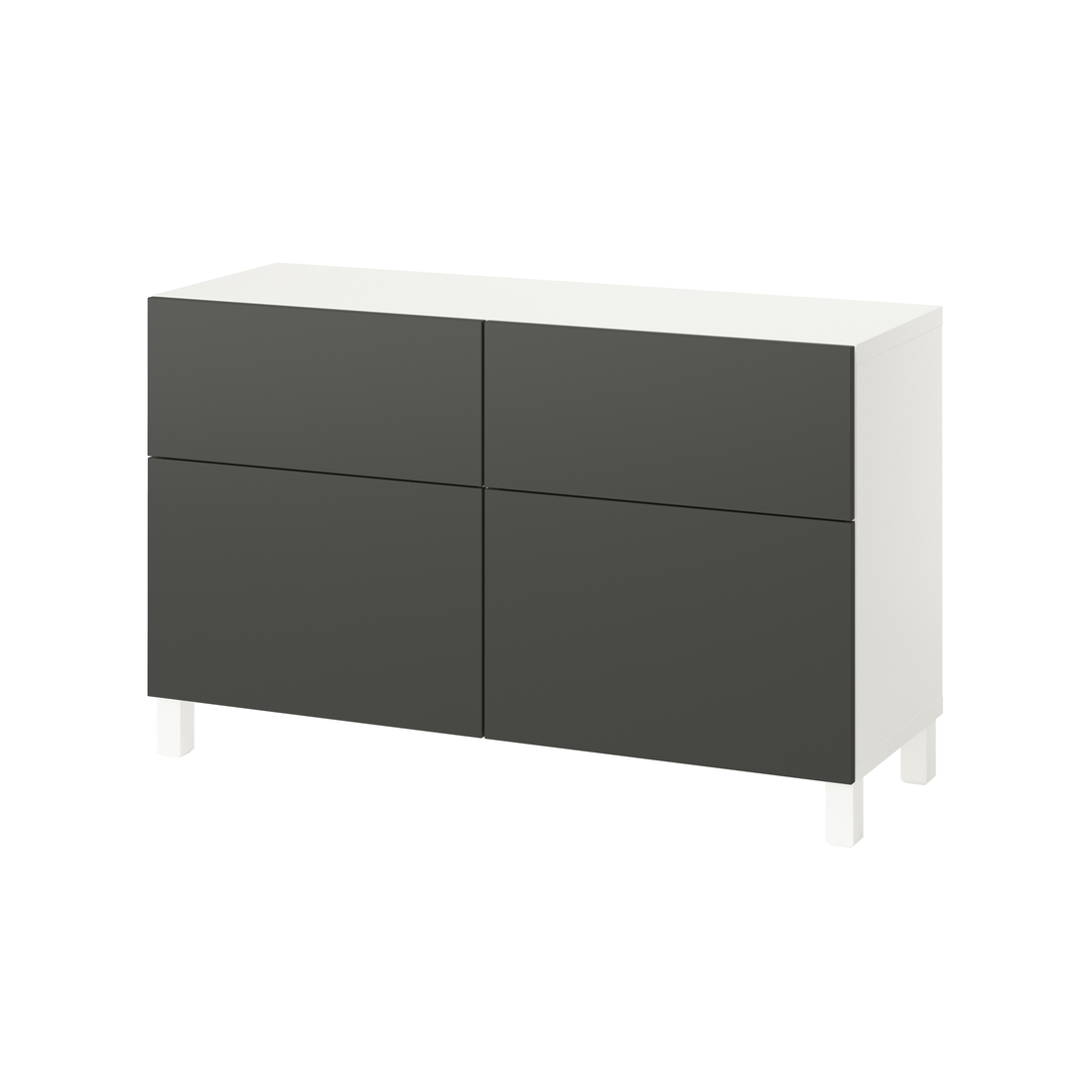 BESTÅ, storage combination with drawer runner, push-open, White / Lappviken dark gray
