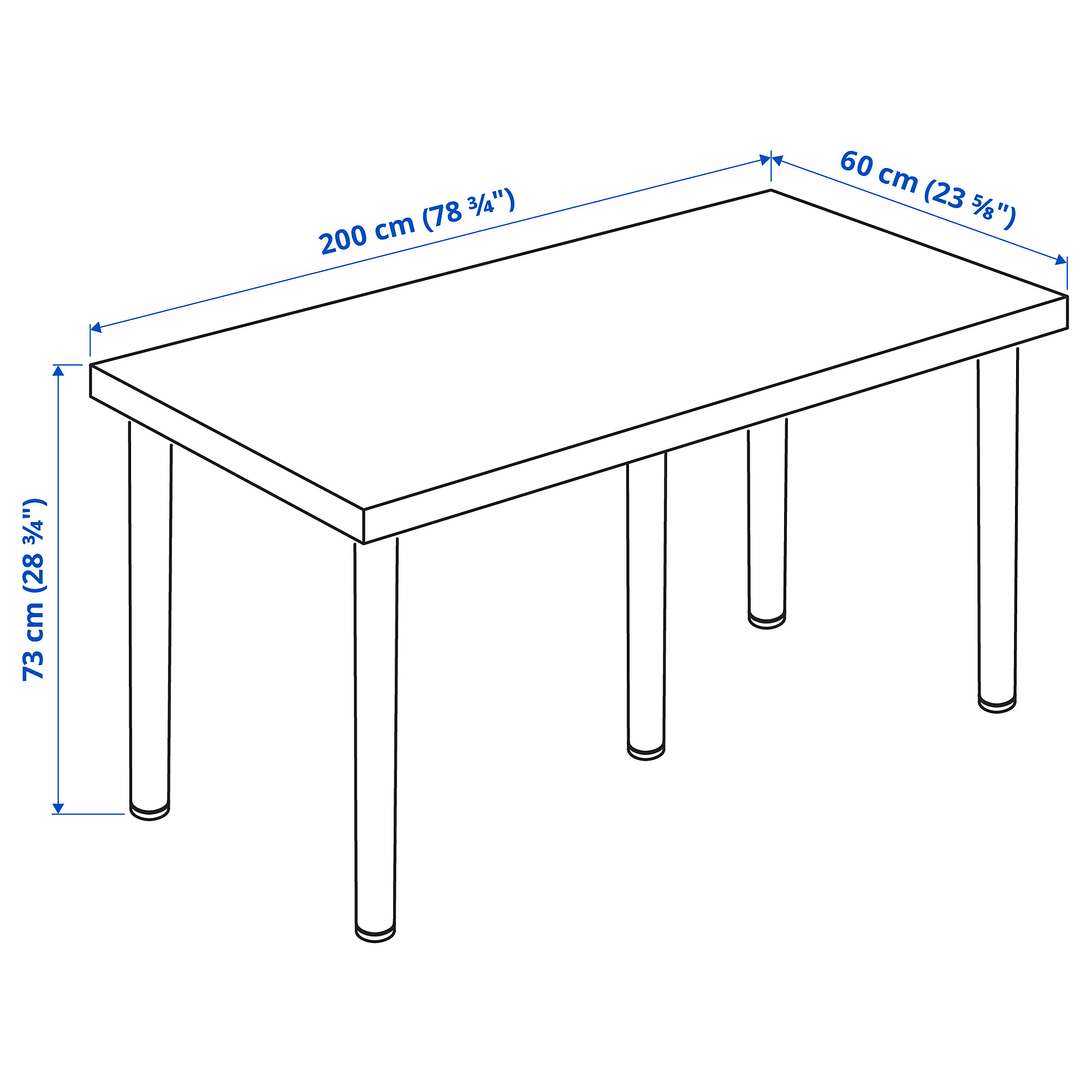 Measurement Illustration - LAGKAPTEN/ADILS desk