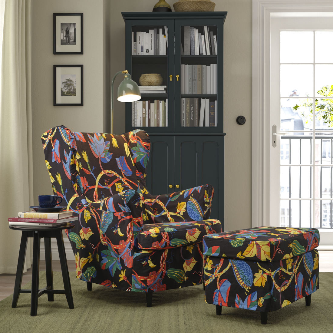 STRANDMON, wing chair with extra slipcover 3 of 5 open dialog