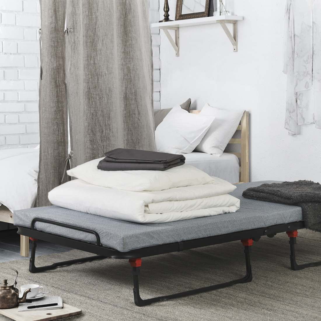 NORRUDDEN, folding guest bed 4 of 8 open dialog