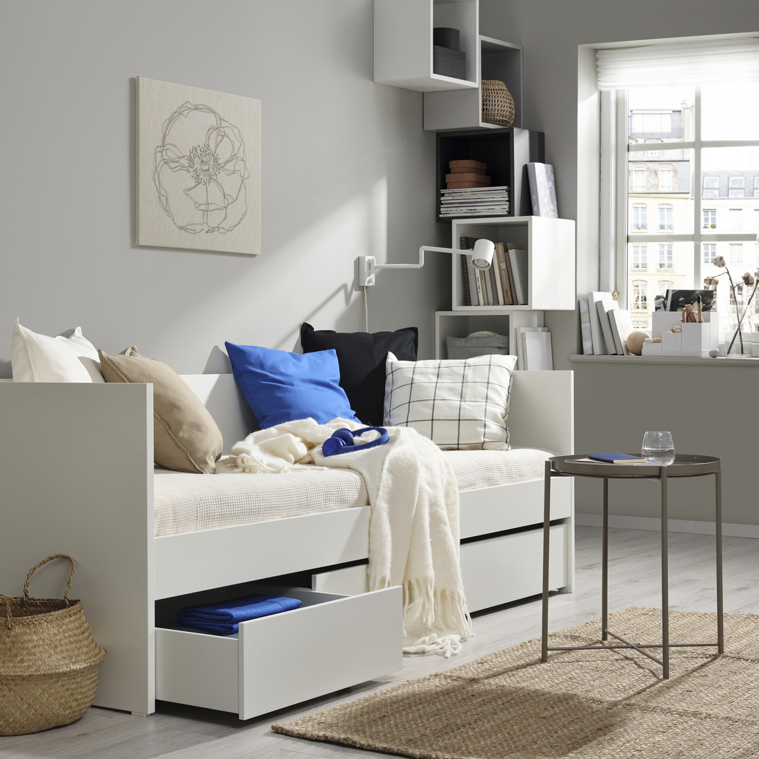 VIHALS, day-bed with storage and 1 mattress 2 of 12 open dialog