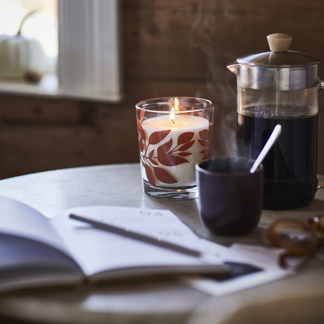HÖSTAGILLE, scented candle in glass 2 of 2 open dialog