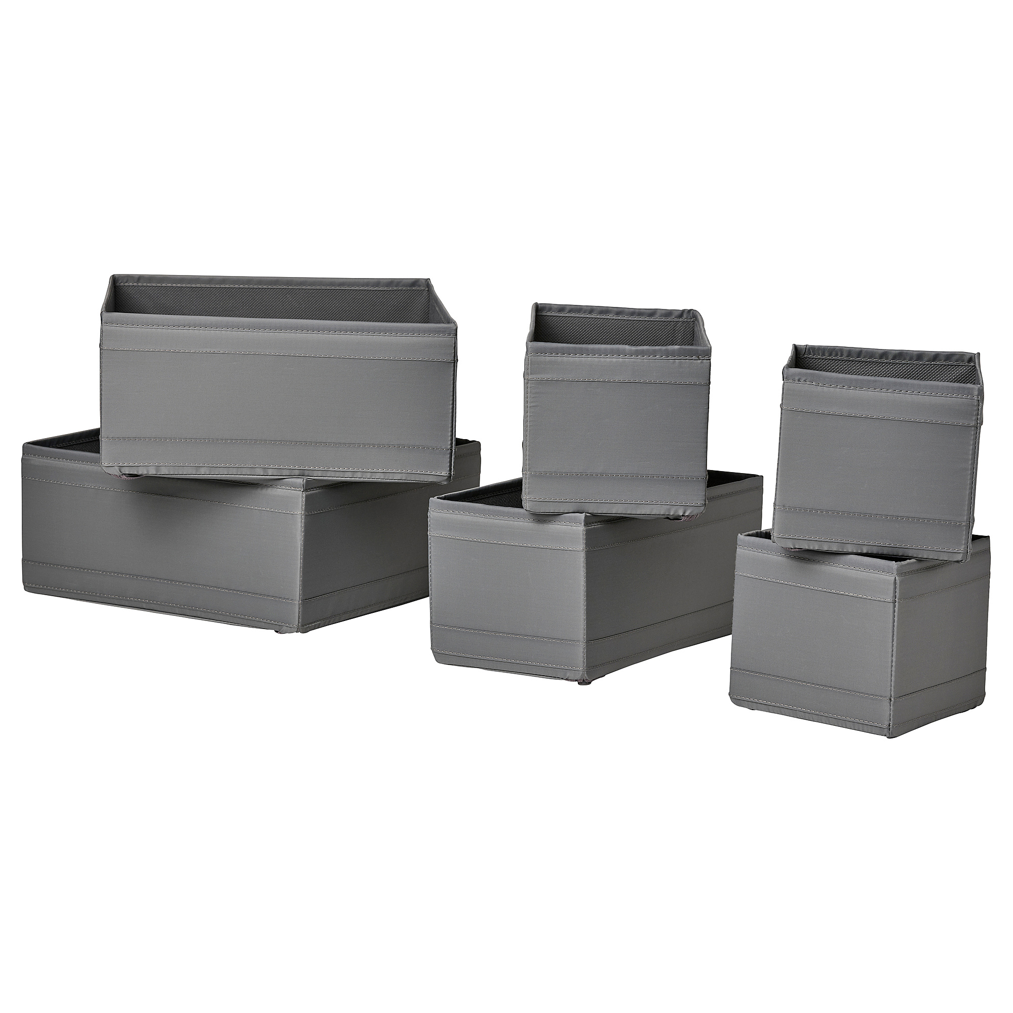 SKUBB, caja, juego de 6, Gris oscuro