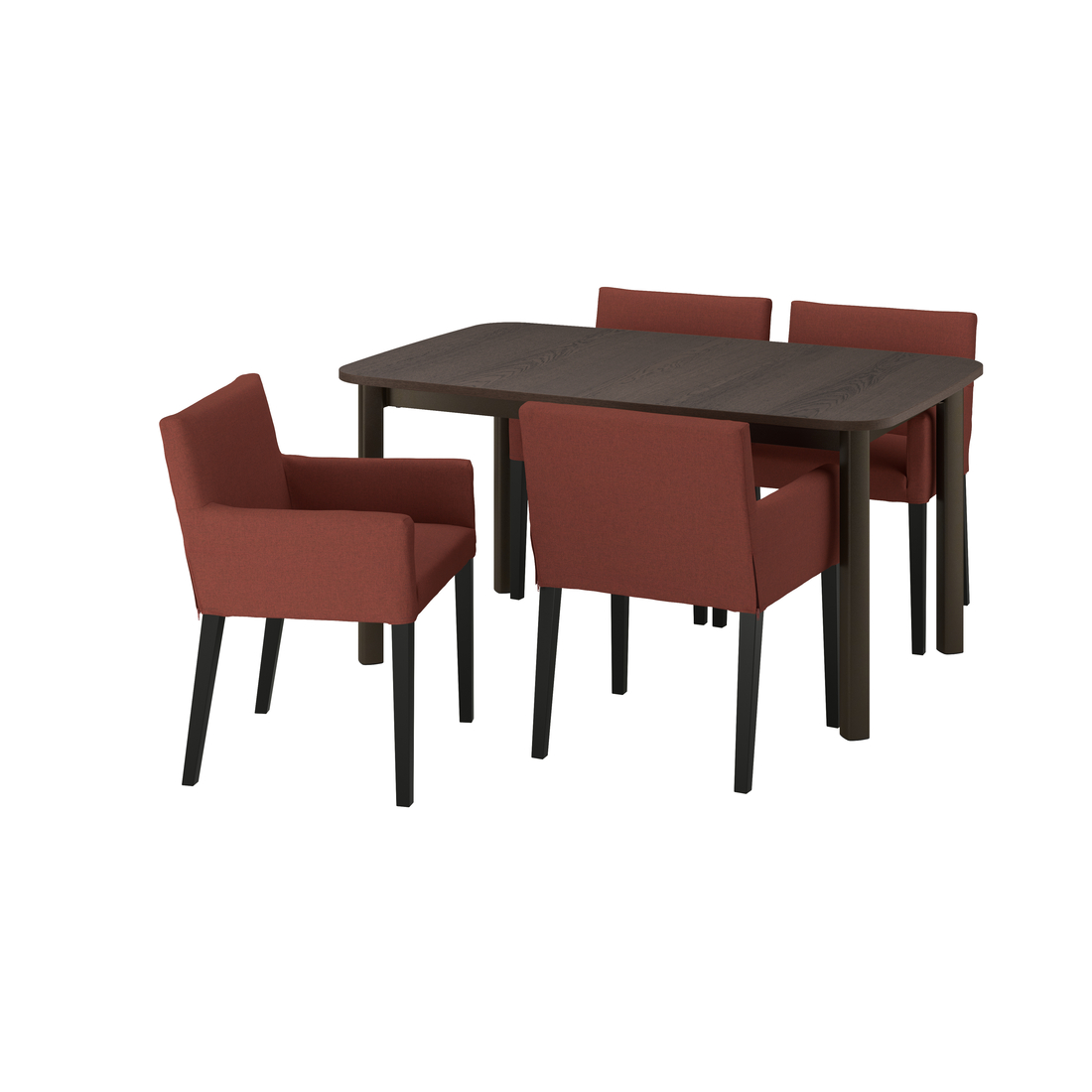 STRANDTORP/MÅRENÄS, mesa y 4 sillas, Gunnared marrón rojizo