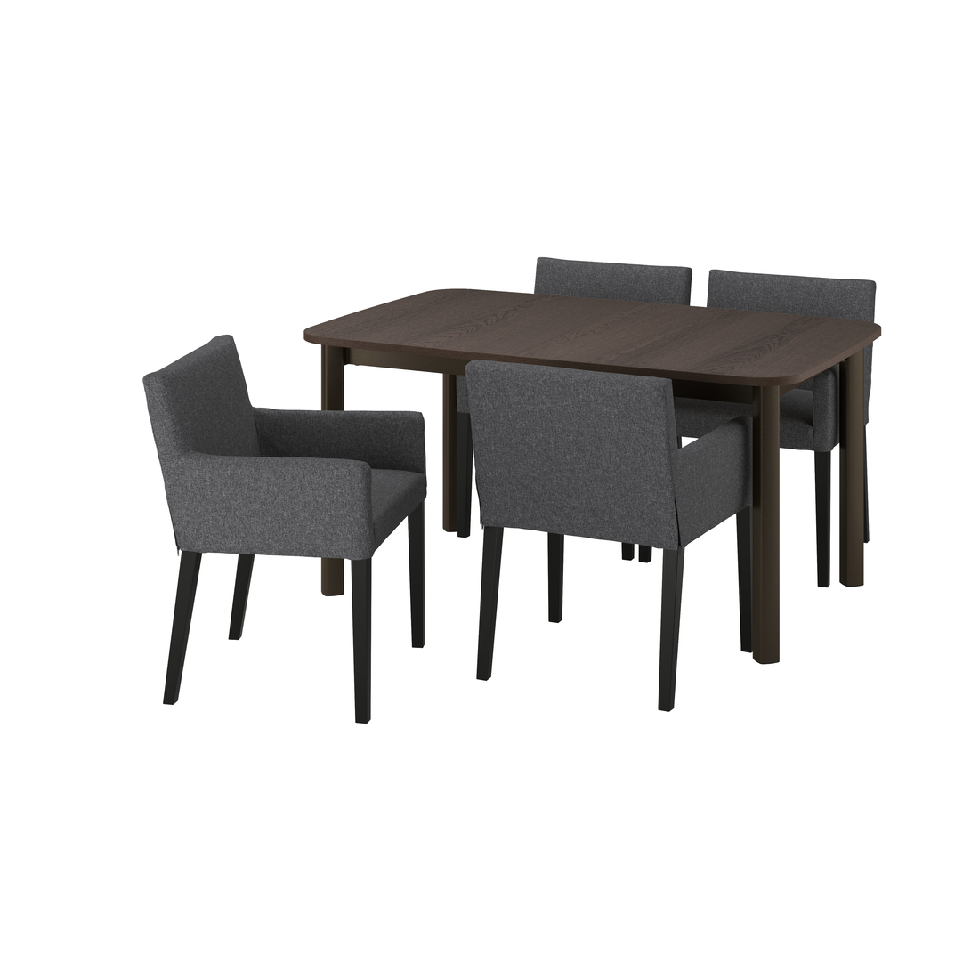 STRANDTORP/MÅRENÄS, mesa y 4 sillas, Gunnared gris oscuro