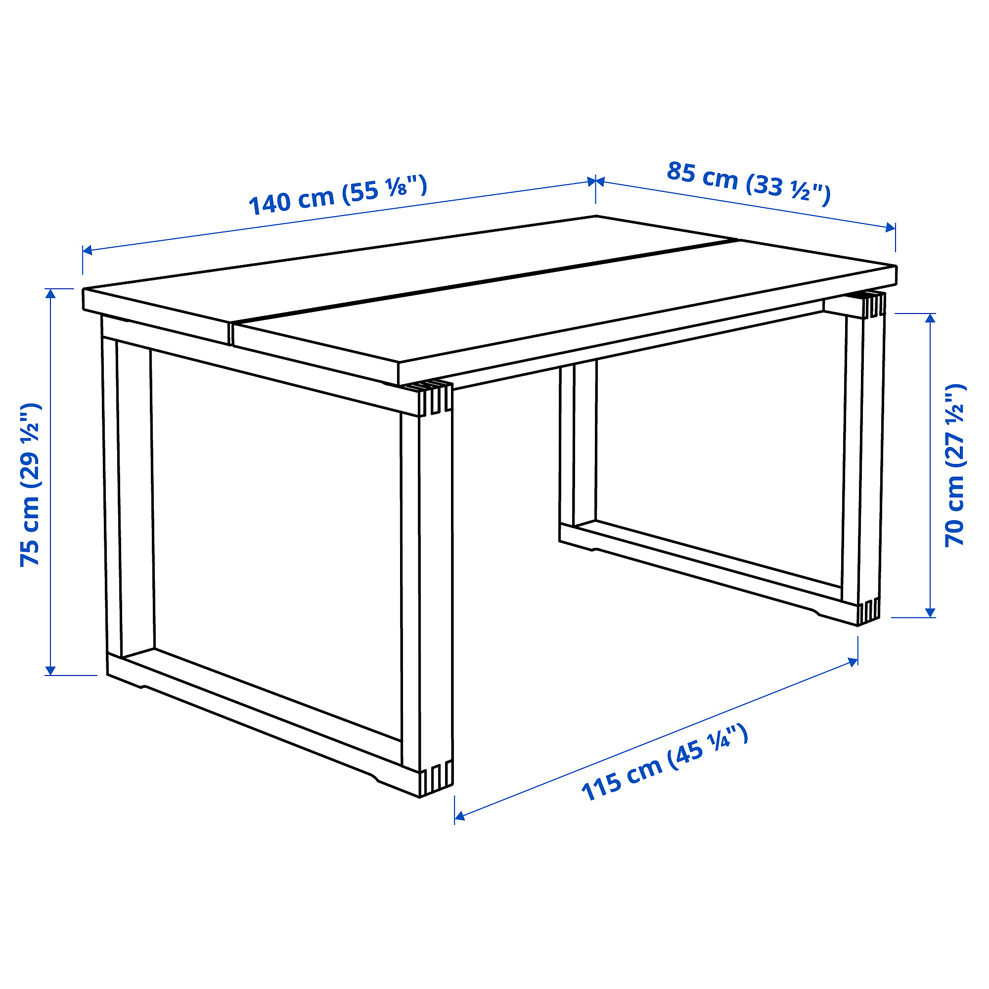 Measurement Illustration - MÖRBYLÅNGA table