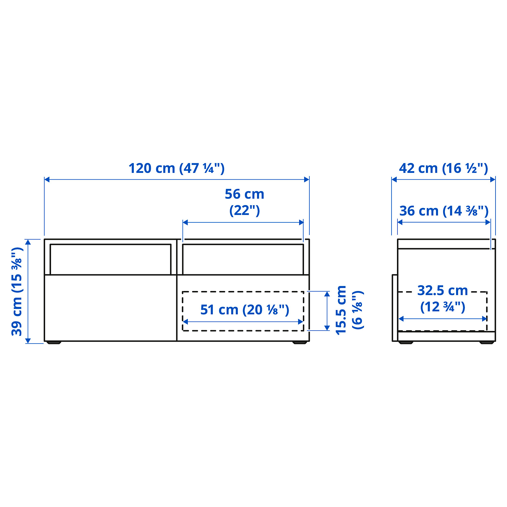 BESTÅ, mueble TV con riel para cajón, cierre suave. 8 de 8 open dialog