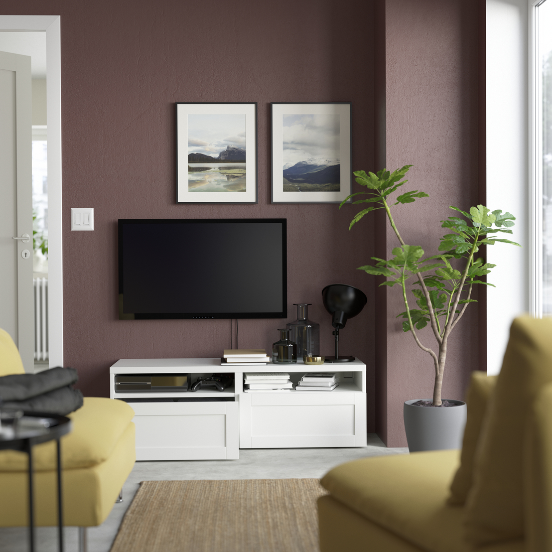 BESTÅ, mueble TV con riel para cajón, cierre suave. 3 de 8 open dialog
