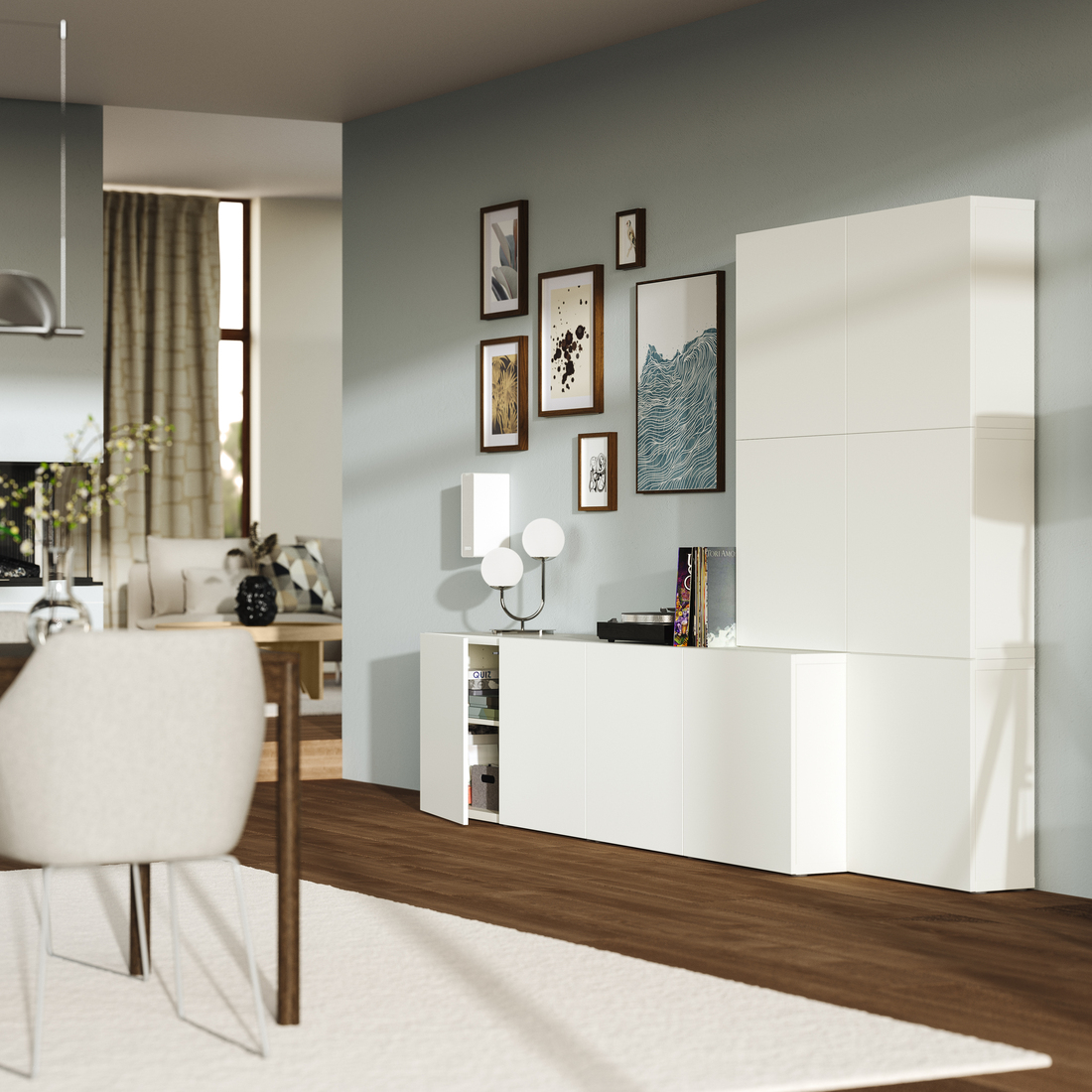 BESTÅ, aparador con puertas. 2 de 3 open dialog