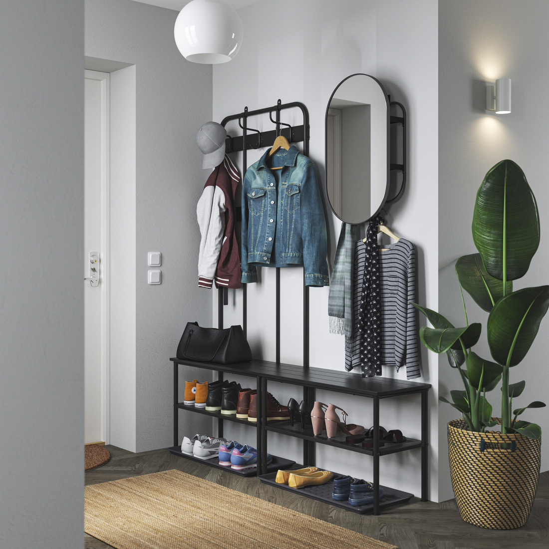NIPÅSEN / BAGGMUCK, muebles recibidor j2. 3 de 4 open dialog