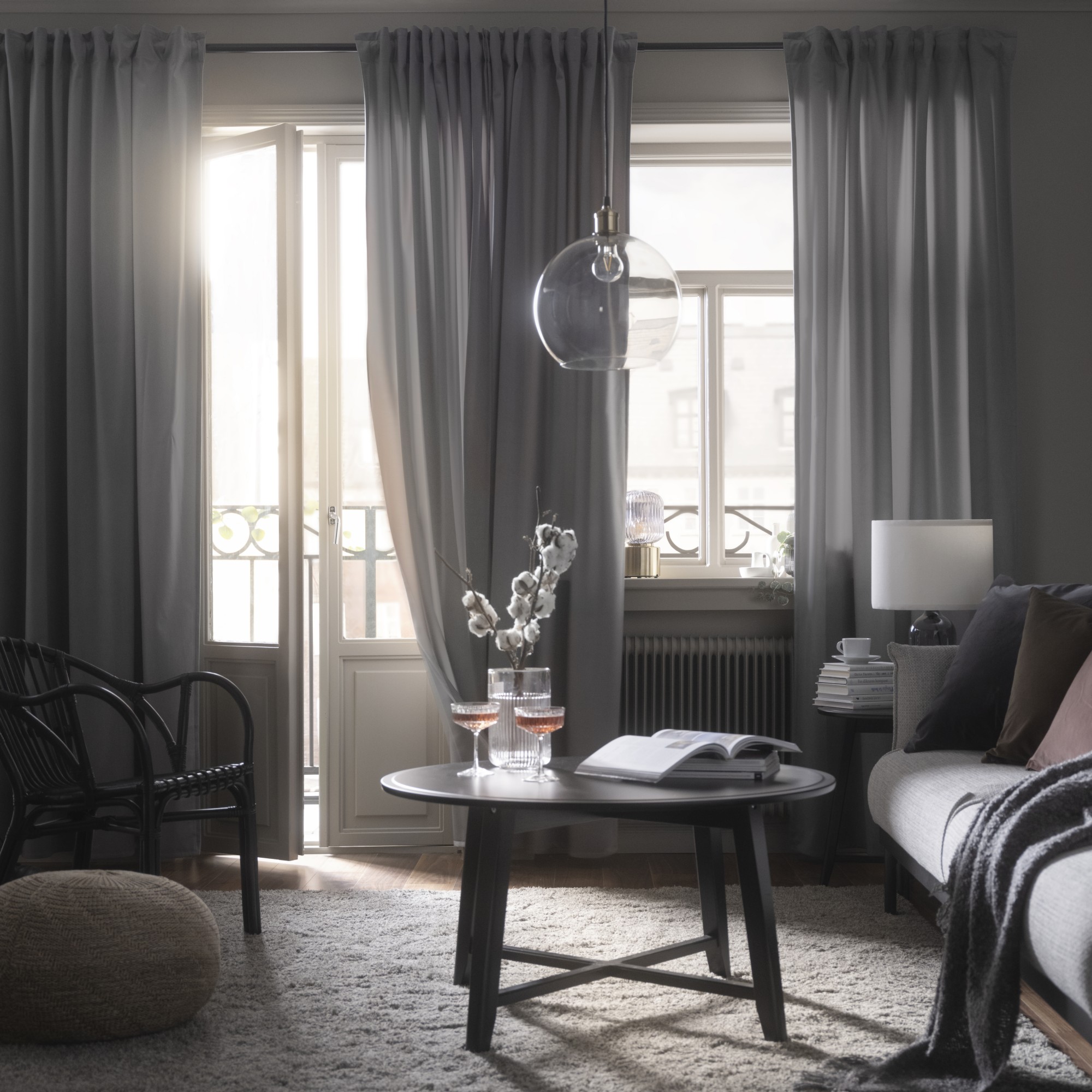 SANDSVINGEL, Translucent curtains, 1 pair. 2 of 5 open dialog