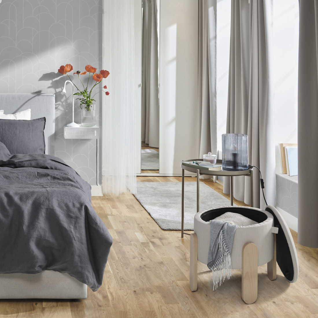 FÖRLUNDA, pouffe with storage. 3 of 5 open dialog