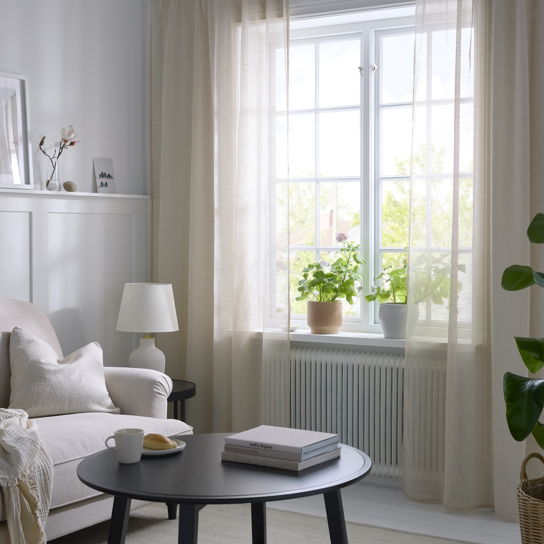 TRYSTÄVMAL, Translucent curtain, 1 pair. 2 of 7 open dialog