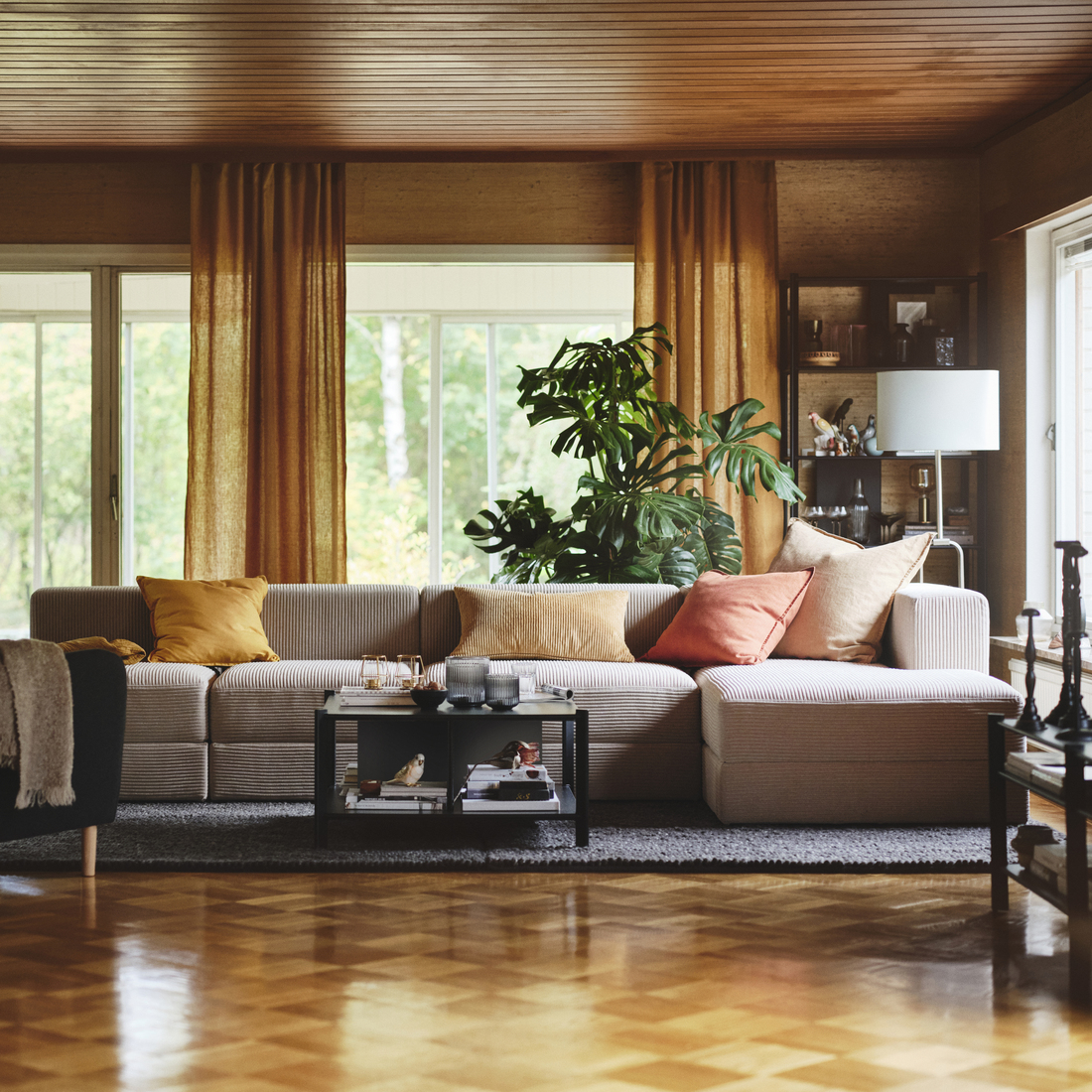 JÄTTEBO, sofá modular de 4.5 plazas con chaiselongue derecho. 3 de 9 open dialog