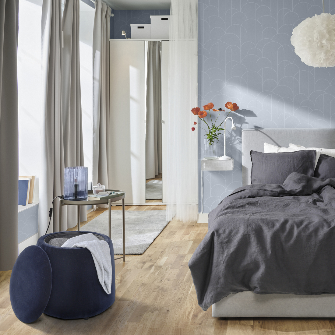 JÄRRESTAD, pouffe with storage. 3 of 5 open dialog