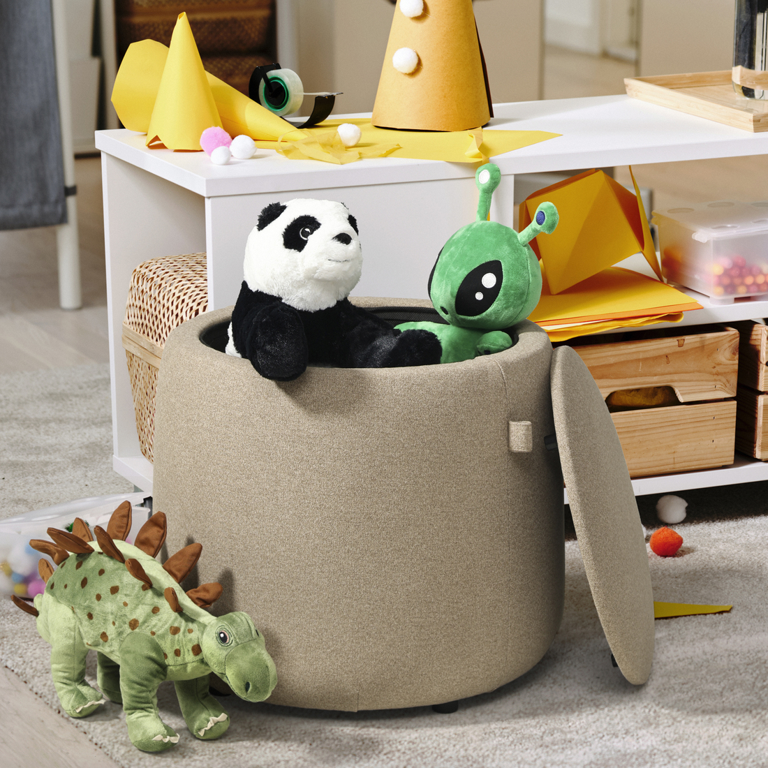 JÄRRESTAD, pouffe with storage. 4 of 7 open dialog