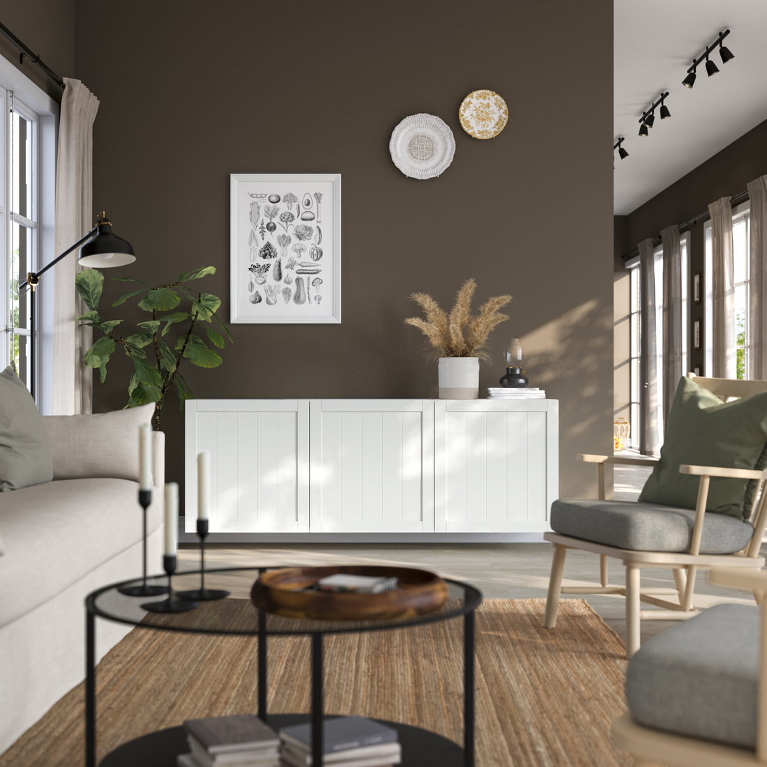 BESTÅ, aparador de pared con puertas. 2 de 3 open dialog