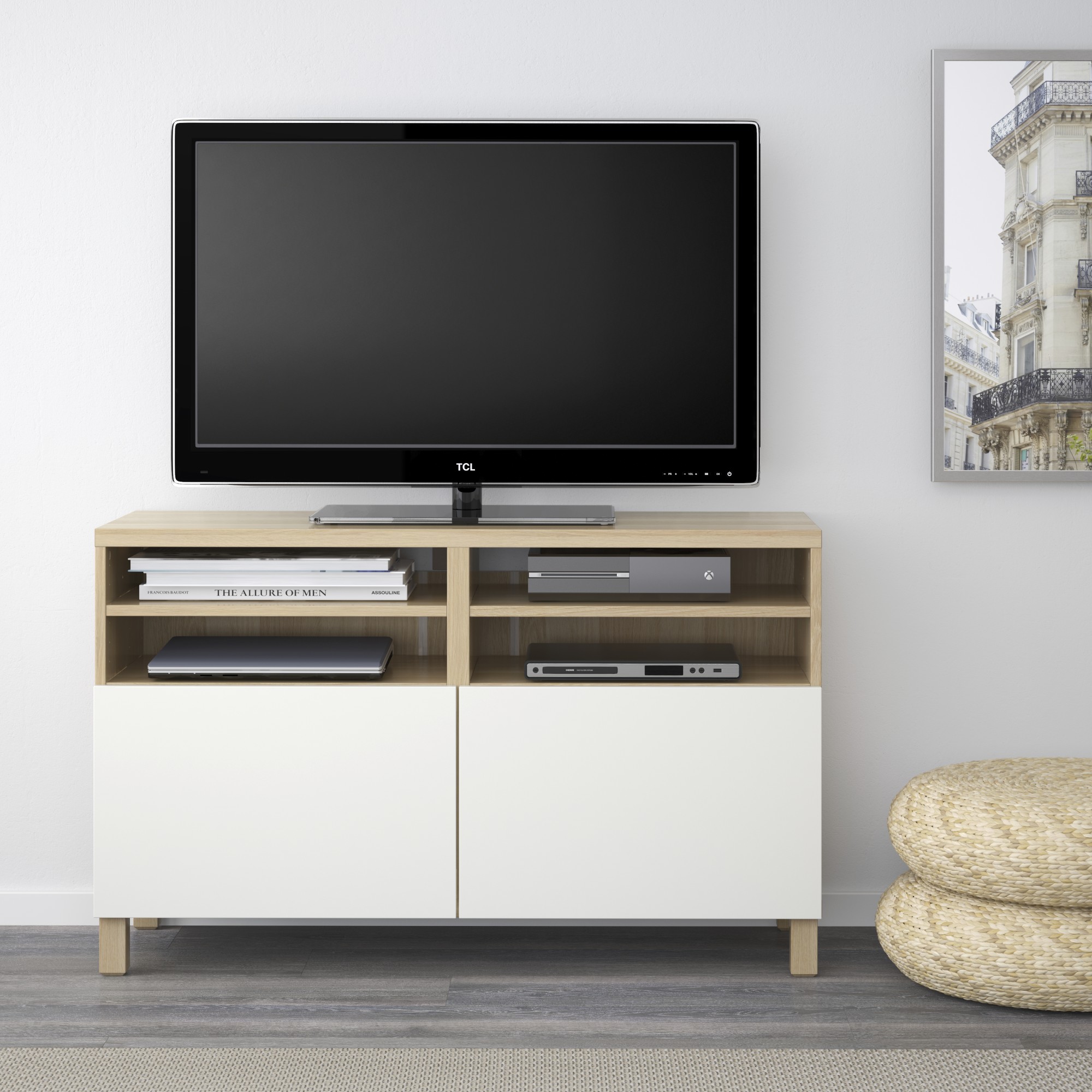 BESTÅ, mueble TV con puertas. 2 de 6 open dialog