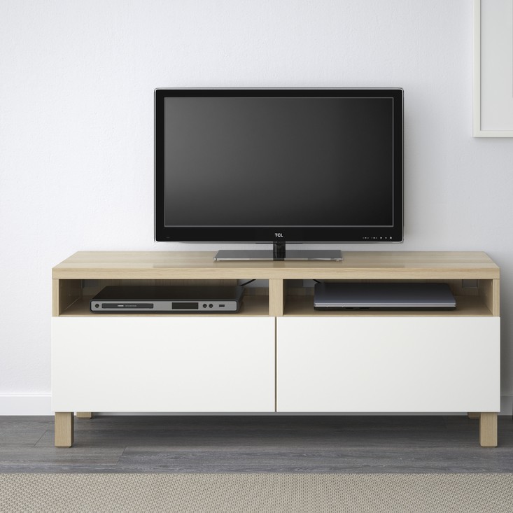 BESTÅ, mueble TV con riel para cajón, cierre suave Lappviken. 2 de 6 open dialog