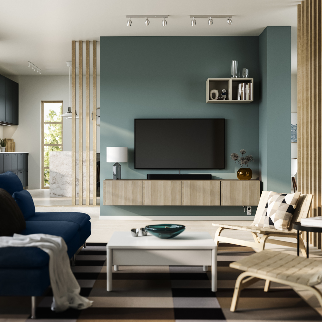 BESTÅ, mueble TV con puertas. 2 de 7 open dialog