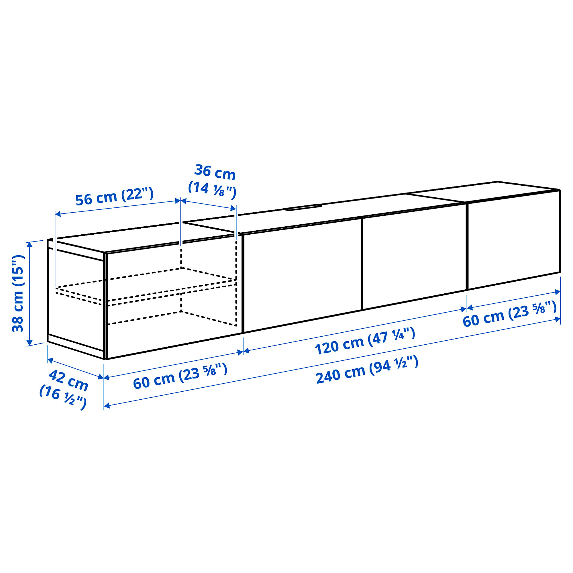 BESTÅ, mueble TV con puertas. 6 de 6 open dialog